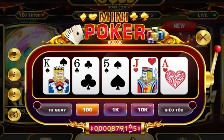 Minigame Mini Poker Tại Go88 Đấu Trường Bài Lá Đỉnh Cao Cho Cao Thủ