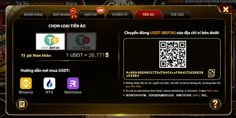 Hướng Dẫn Nạp Tiền Go88 Nhanh Chóng An Toàn Cho Game Thủ Đẳng Cấp