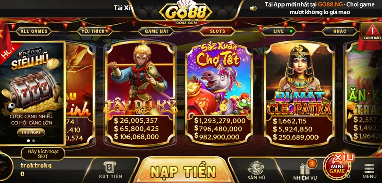 Sảnh Nổ Hũ Go88 Sân Chơi Giải Trí Đỉnh Cao Với Cơ Hội Thắng Lớn Mỗi Ngày