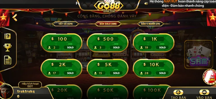 Trải Nghiệm Sức Hấp Dẫn Cực Đỉnh Của Hệ Thống Sâm Lốc Tại Go88