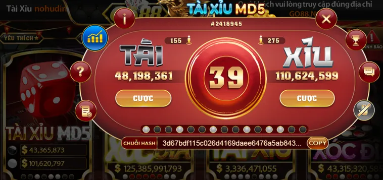 Casino Tài Xỉu MD5 Tại Go88 Sân Chơi Cá Cược Công Bằng Minh Bạch Tuyệt Đối