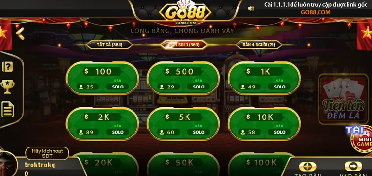 Thử Thách Bản Lĩnh Với Tiến Lên Đếm Lá Tại Go88 Đầy Kịch Tính